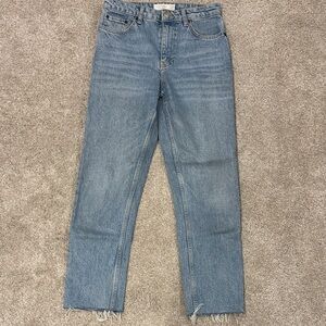 Topshop Women’s Straight Jeans in Light Blue